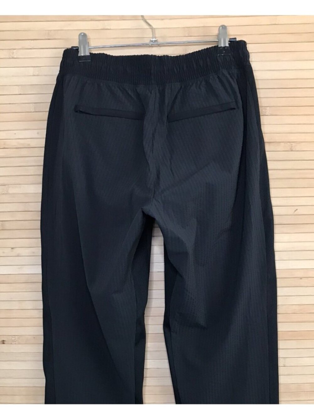 Athleta Black Textured Brooklyn Joggers Pants Side Stripe Elastic Waist Stripe 2 - Picture 5 of 8